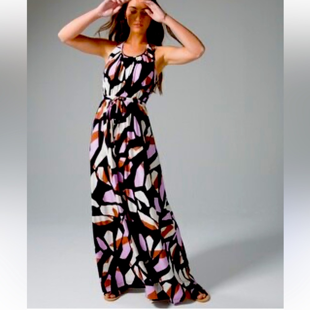 Multicolor Abstract Maxi Dress